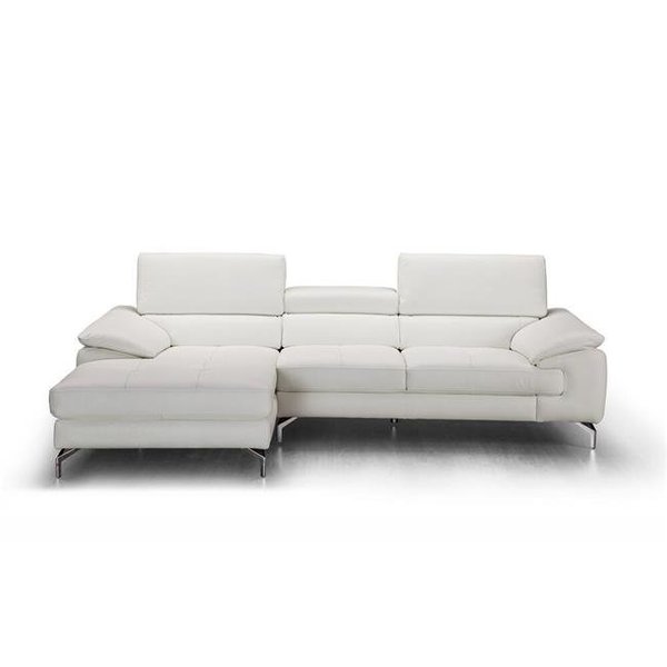 J&M Furniture J & M Furniture 18272-LHFC Alice Premium Leather Sectional in Left Facing Chaise - White 18272-LHFC